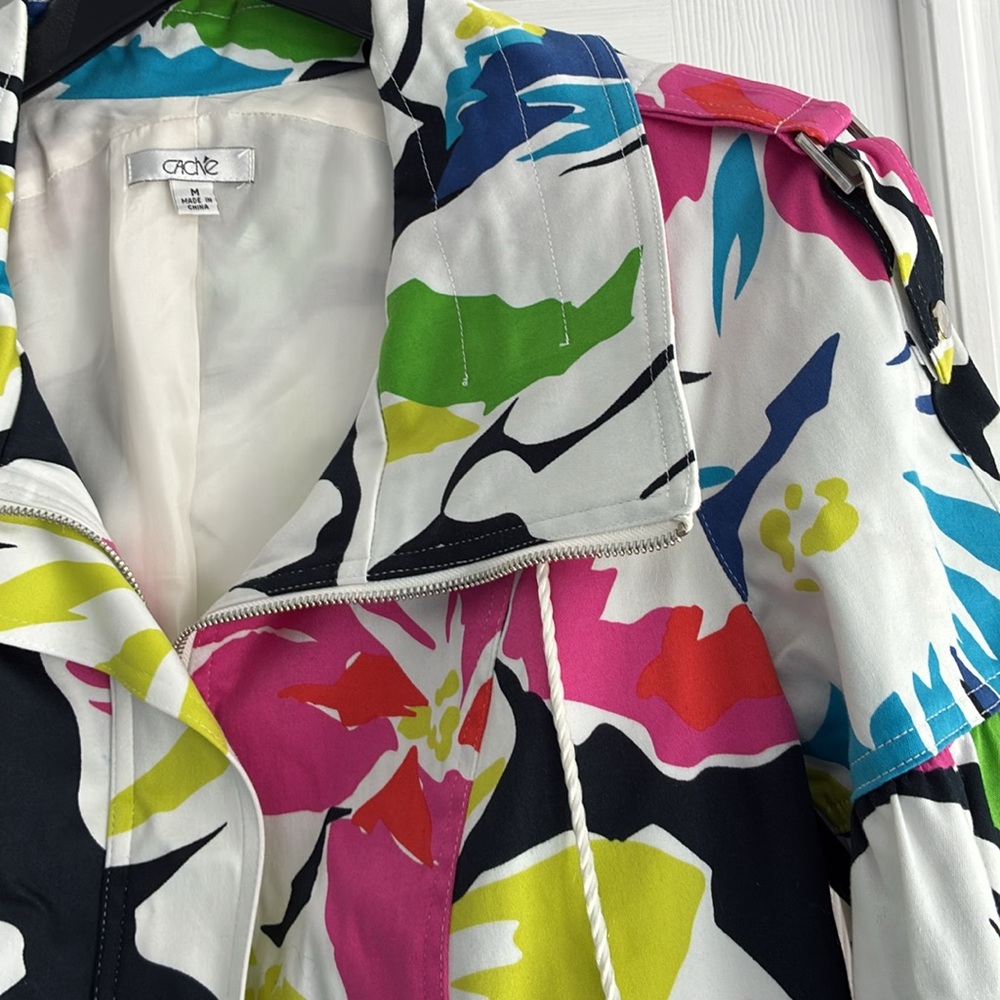 Cache Multicolor Abstract/Floral Print Jacket Size Medium - Picture 3 of 11